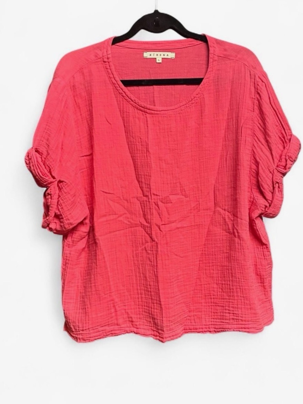 XiRENA Coral Pink Gauze Pullover Tunic